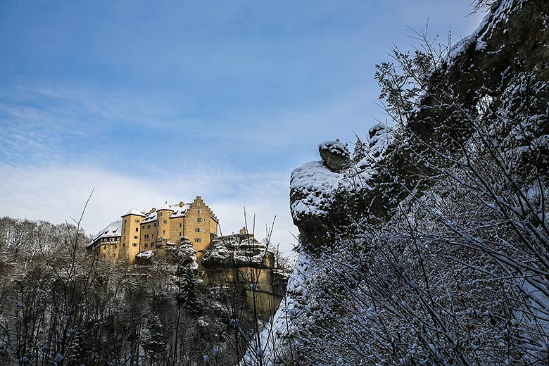 Burg Rabenstein, Winter, Felsen, Fränkische Schweiz